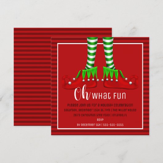 Wat een leuke uitnodiging voor kerstfeest? (Voorkant / Achterkant)