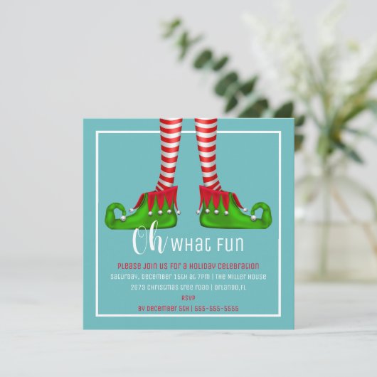 Wat een leuke uitnodiging voor kerstfeest? (Staand voorkant)