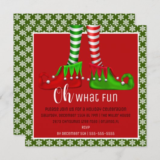 Wat een leuke uitnodiging voor kerstfeest? (Voorkant / Achterkant)