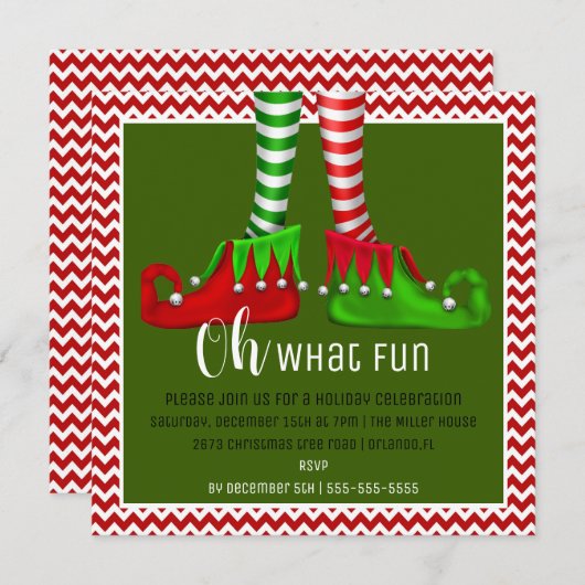 Wat een leuke uitnodiging voor kerstfeest? (Voorkant / Achterkant)