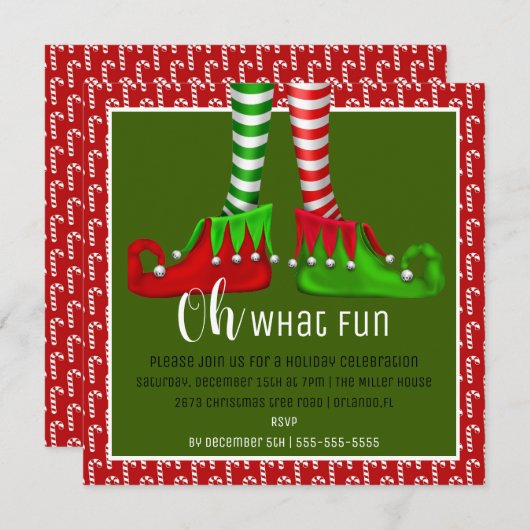 Wat een leuke uitnodiging voor kerstfeest? (Voorkant / Achterkant)