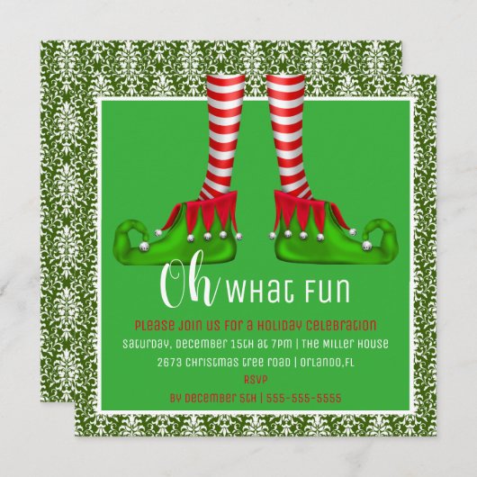 Wat een leuke uitnodiging voor kerstfeest? (Voorkant / Achterkant)
