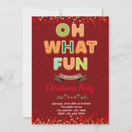 Wat een leuke uitnodiging voor kerstfeest (Voorkant)