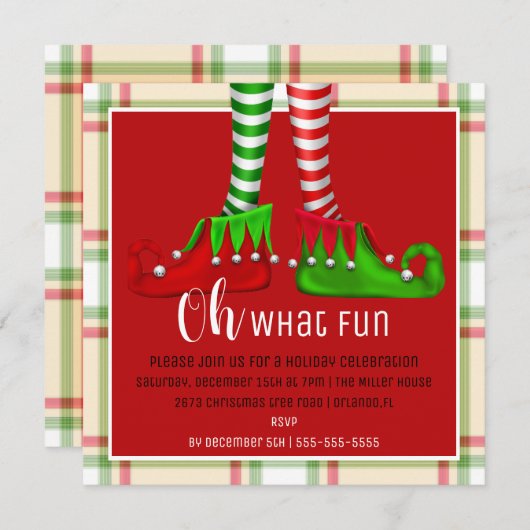 Wat een leuke uitnodiging voor kerstfeest? (Voorkant / Achterkant)