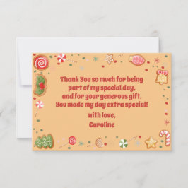 Wat een leuke verjaardag met kerst bedankkaart