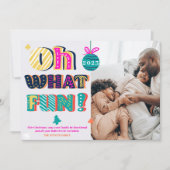 Wat een leuke whimsical letters, foto Kerstmis Feestdagenkaart (Voorkant)