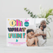 Wat een leuke whimsical letters, foto Kerstmis Feestdagenkaart (Staand voorkant)