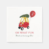 Wat een leuke winterautoverjaardagsfeestje servet (Voorkant)