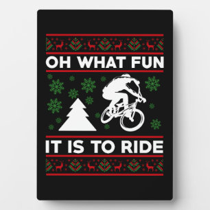 Wat een lol is het om met de fiets kerst te rijden fotoplaat