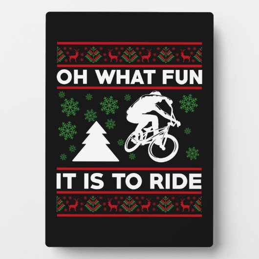 Wat een lol is het om met de fiets kerst te rijden fotoplaat (voorkant)