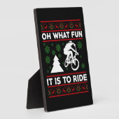 Wat een lol is het om met de fiets kerst te rijden fotoplaat (Zijkant)