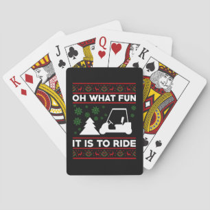 Wat een lol is het om met een golfkar kerst te vie pokerkaarten