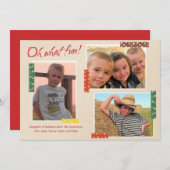 Wat een lol! Washi Frames Kerst 3-foto Feestdagenkaart (Voorkant / Achterkant)