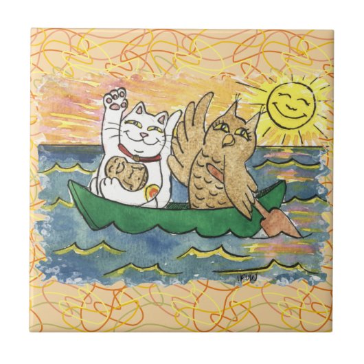 Wat een Lucky Voyage was het! Tegeltje (Voorkant)