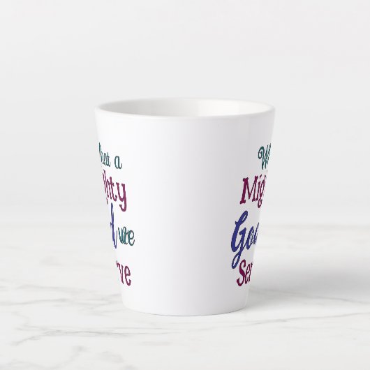 Wat een machtige God Latte Mok (Voorkant)