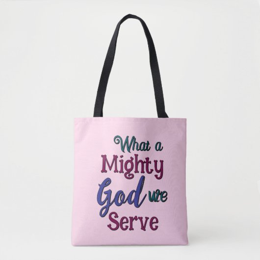 Wat een machtige God Tote Bag (Voorkant)