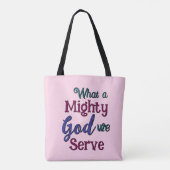 Wat een machtige God Tote Bag (Achterkant)