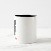 Wat een Murderous Cat Holding Knife Funny Hallowee Tweekleurige Koffiemok (Center)