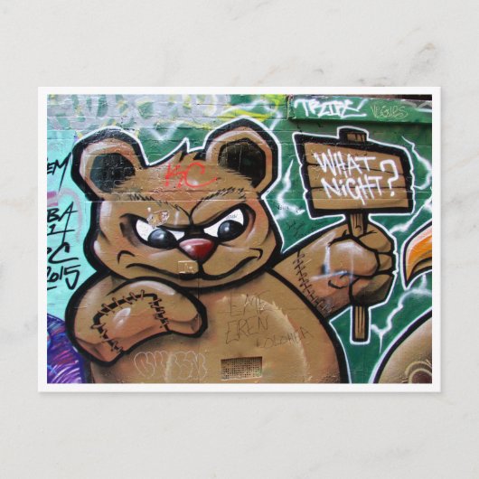 wat een nacht teddy briefkaart (Voorkant)