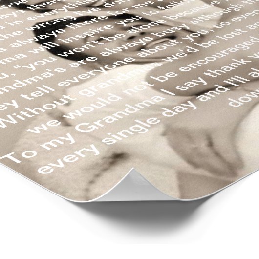 Wat een oma bedoelt, Herdenkingsgedicht Poster (Hoek)