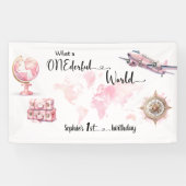 Wat een ONEderful World Roze 1e verjaardag Banner (Horizontaal)