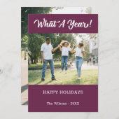 Wat een Paars van de Modern 2 Foto Feestdagenkaart (Voorkant / Achterkant)