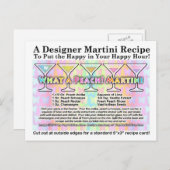 Wat een peach! Spring Martini Recipe Kaart Briefka (Voorkant / Achterkant)