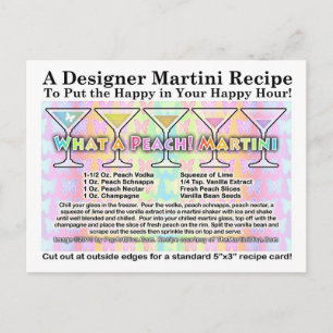 Wat een peach! Spring Martini Recipe Kaart Briefka