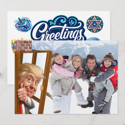 Wat een PHOTOBOMB Chanoeka Joodse Feestdagen Feestdagenkaart (Voorkant / Achterkant)