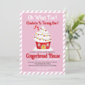 Wat een plezier! 1ste verjaardag Gingerbrood Candy Kaart (Staand voorkant)