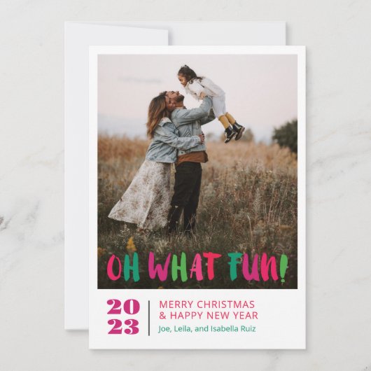 Wat een plezier feestdagenkaart (Voorkant)