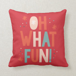 Wat een plezier! Festive Typography Pillow Kussen
