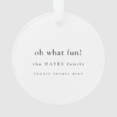 Wat een plezier! Moderne, eenvoudige kerstfoto Ornament (achterkant)