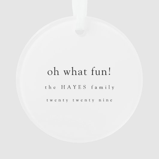 Wat een plezier! Moderne, eenvoudige kerstfoto Ornament (achterkant)