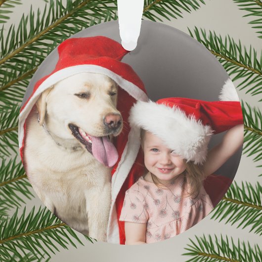 Wat een plezier! Moderne, eenvoudige kerstfoto Ornament