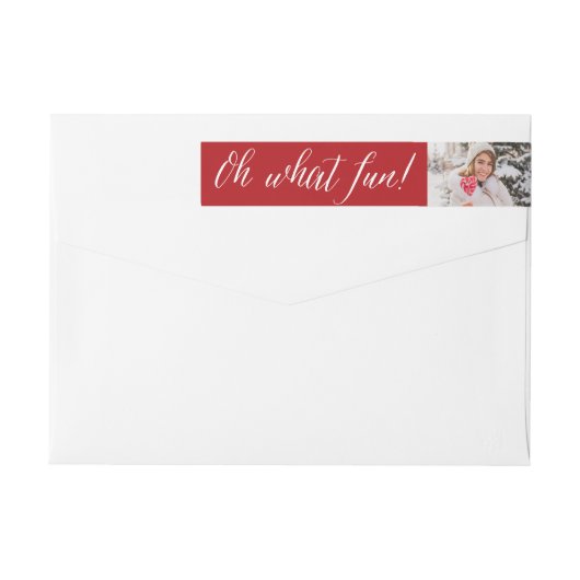 Wat een plezier! Script Holiday Photo Return-adres (Achterkant)