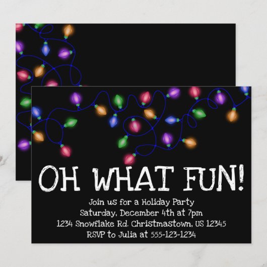 Wat een plezier! Uitnodiging feestdag (Voorkant / Achterkant)