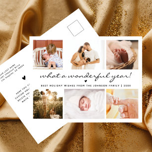Wat een prachtig jaar minimaal 6 foto chique feestdagenkaart