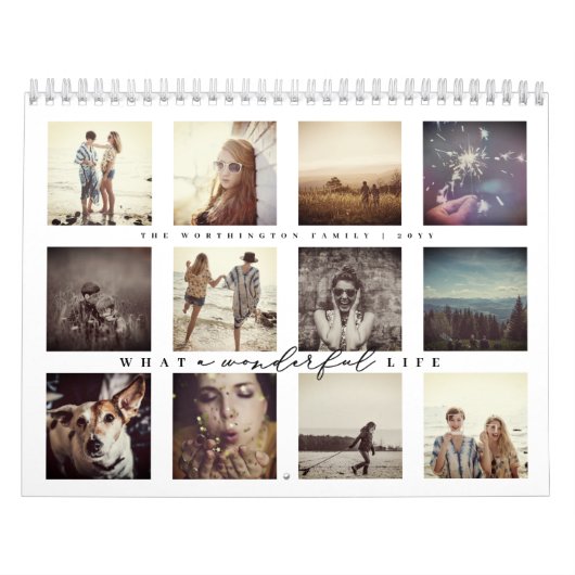 Wat een prachtige levensmoderne 12-fotocollage kalender (Hoes)