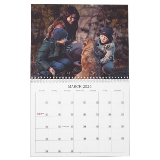 Wat een prachtige levensmoderne 12-fotocollage kalender (Mar 2026)