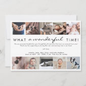 Wat een prachtige tijd fotocollage nieuwe baby bedankkaart (Voorkant)