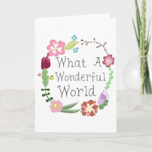 Wat een prachtige wereld - Floral Wreater Feestdagen Kaart