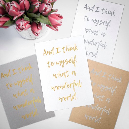 Wat een prachtige wereld folie kaarten