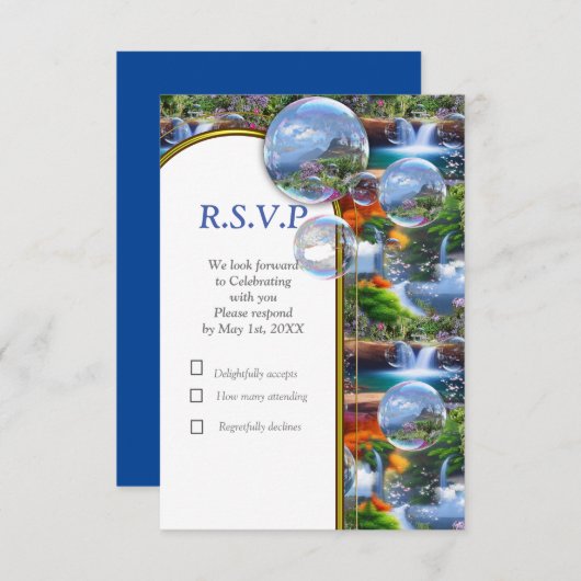 Wat een prachtige wereld waar ik in leef RSVP kaartje (Voorkant / Achterkant)