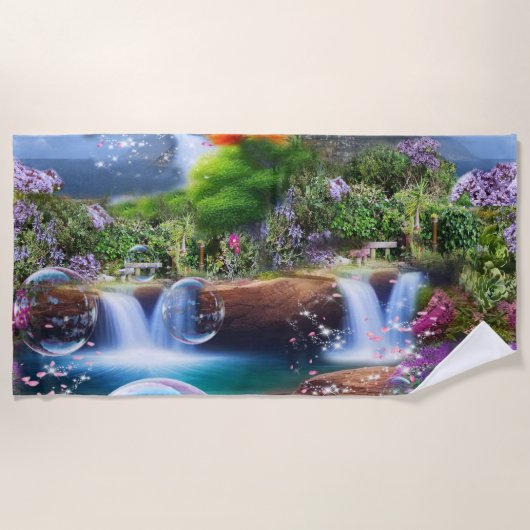 Wat een prachtige wereld waar ik in leef strandlaken (Voorkant)