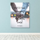 Wat een prachtige Wereldfoto Canvas Afdruk (Insitu (Houten vloer))