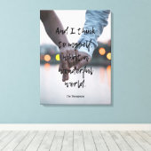 Wat een prachtige Wereldfoto Canvas Afdruk (Insitu (Houten vloer))