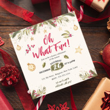Wat een pret! aquarel en natuur Kerstfeest