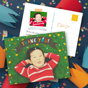 Wat een pret Confetti Jongen Verjaardag Bedankt Fo Briefkaart