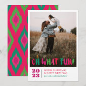 Wat een pret feestdagenkaart (Voorkant / Achterkant)